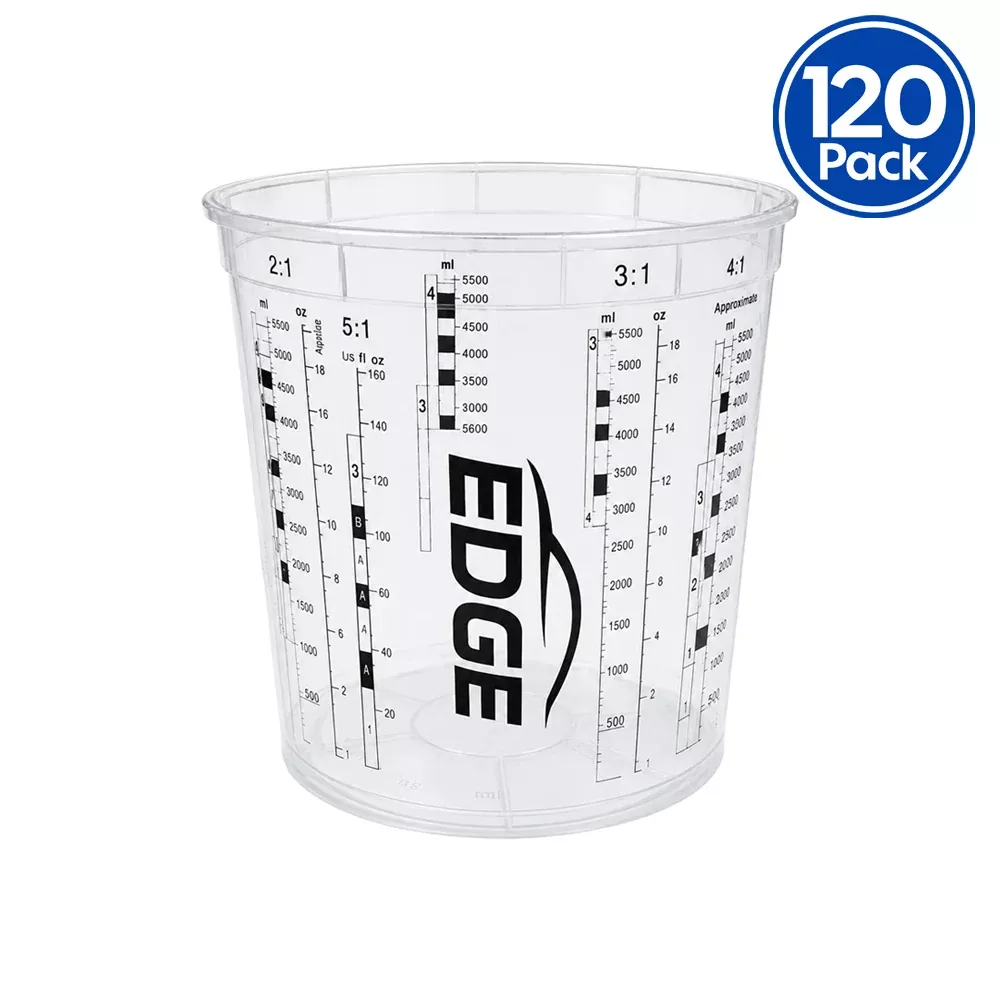 EDGE Paint Mixing Cup 5L Graduated Measuring Mixing Container Box Of 120