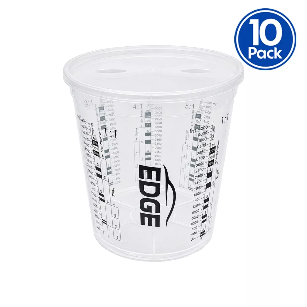 EDGE Paint Mixing Cup with Lid 5L Graduated Measuring Mixing Container 10 Pack