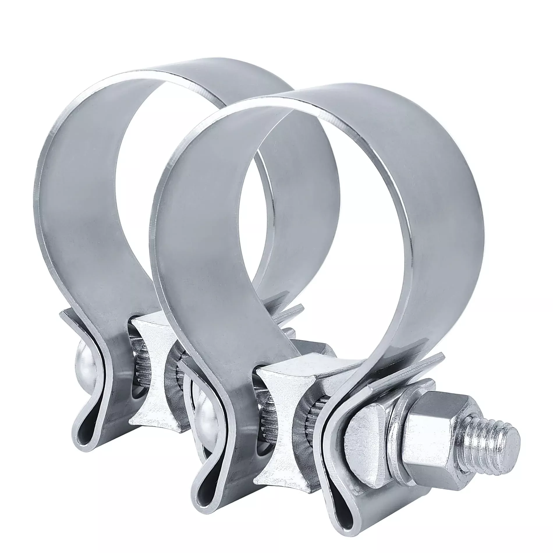 Evil Energy 2.0 Inch Exhaust Clamp,Narrow Band Muffler Clamp Stainless Steel 2Pcs