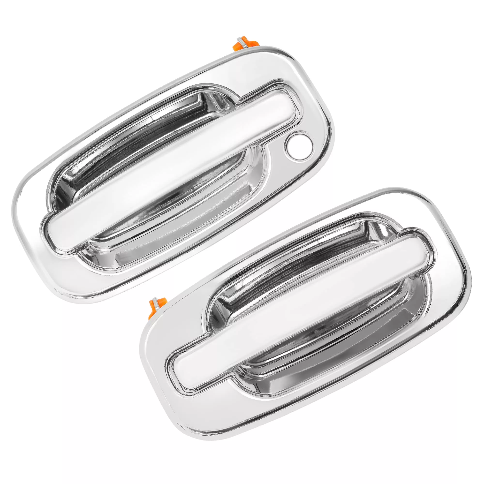 Exterior Door Handle Set, All Chrome, Compatible With 1999-2007 Chevy Silverado Suburban Tahoe Avalanche, Gmc Sierra Yukon, Cadillac Escalade, Front Left Driver & Right Passenger | 15034985, 15182406