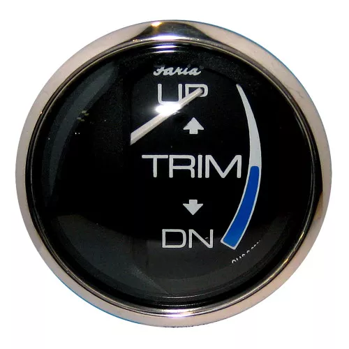 Faria Chesapeake Black SS2" Trim Gauge (Johnson/Envirude/Suzuki Outboard)