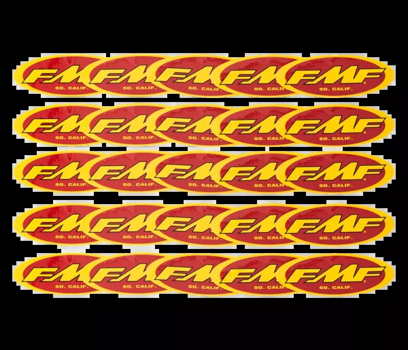 FMF Racing 5In Oval Sticker (Yel/Red) (25 Pack)
