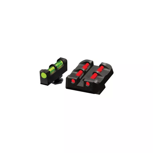 Hi-Viz Litewave Front & Rear Sight Set, Fits All Glocks, Front Sight Includes Green Red White Litepipes, Rear Sight Includes Green Red Black Litepipes GLT178