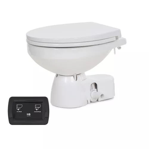 Jabsco Quiet Flush E2 Raw Water Toilet Regular Bowl - 24VSoft Close Lid