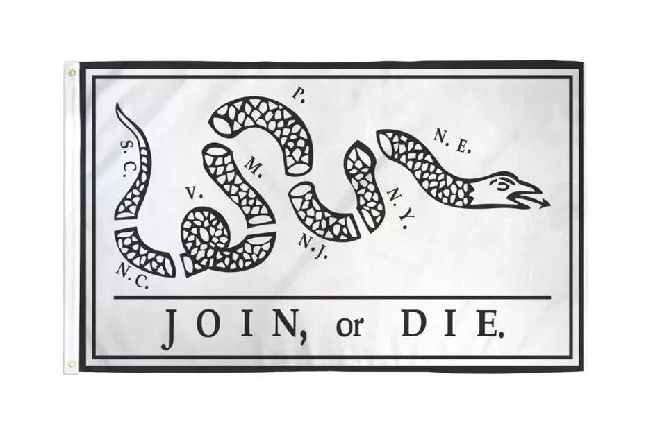 Join or Die Flag 3x5ft Poly Flag