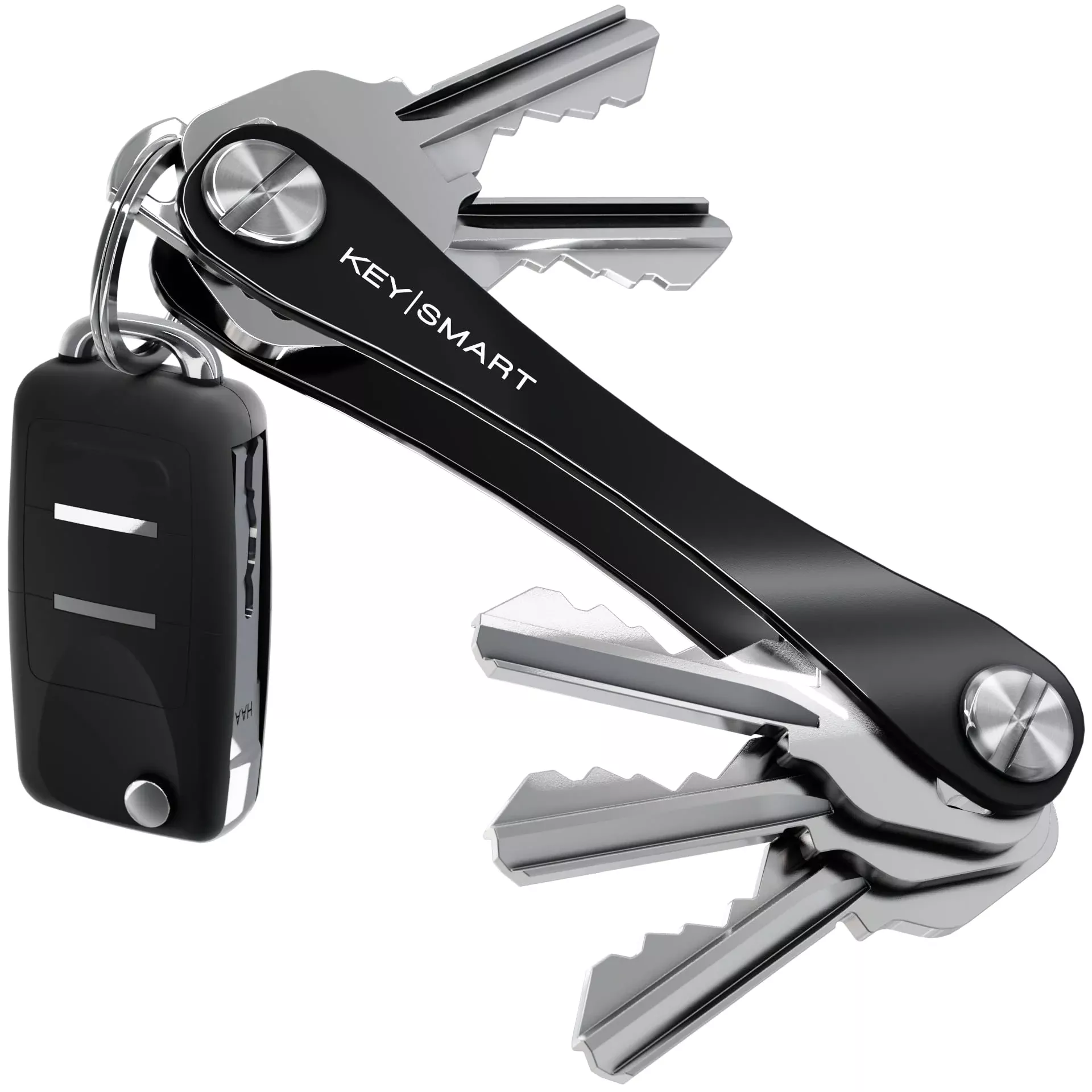 Keysmart Extended – Compact Key Holder And Keychain Organizer (Up To 8 Keys, Black)