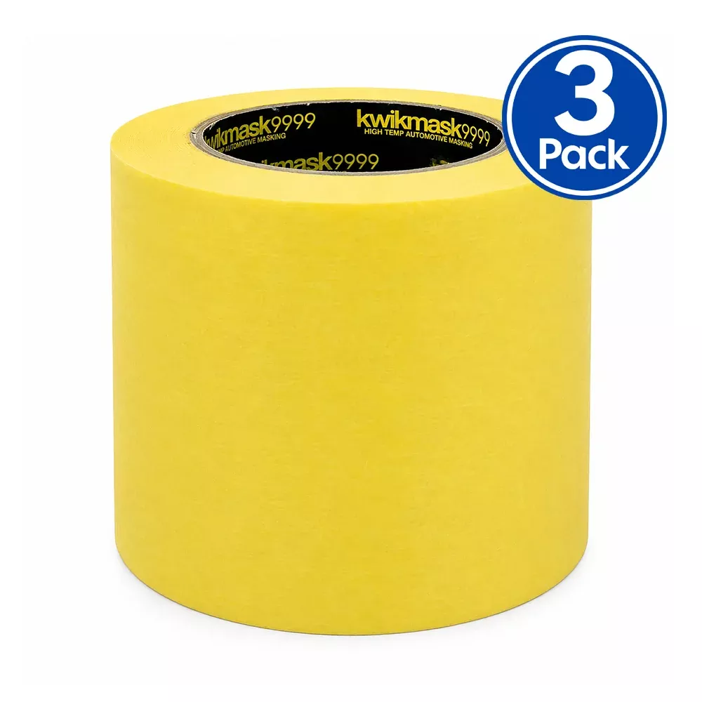Kwikmask Yellow Automotive Masking Tape 96mm 3 Pack