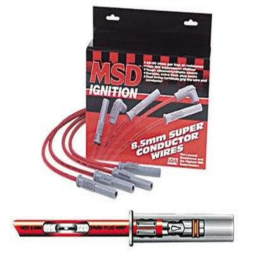 Msd 35389 Super Conductor Spark Plug Wire Set, Red