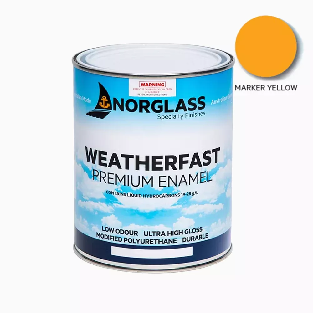 NORGLASS Weatherfast Marine Premium Enamel 500ml Marker Yellow High Gloss