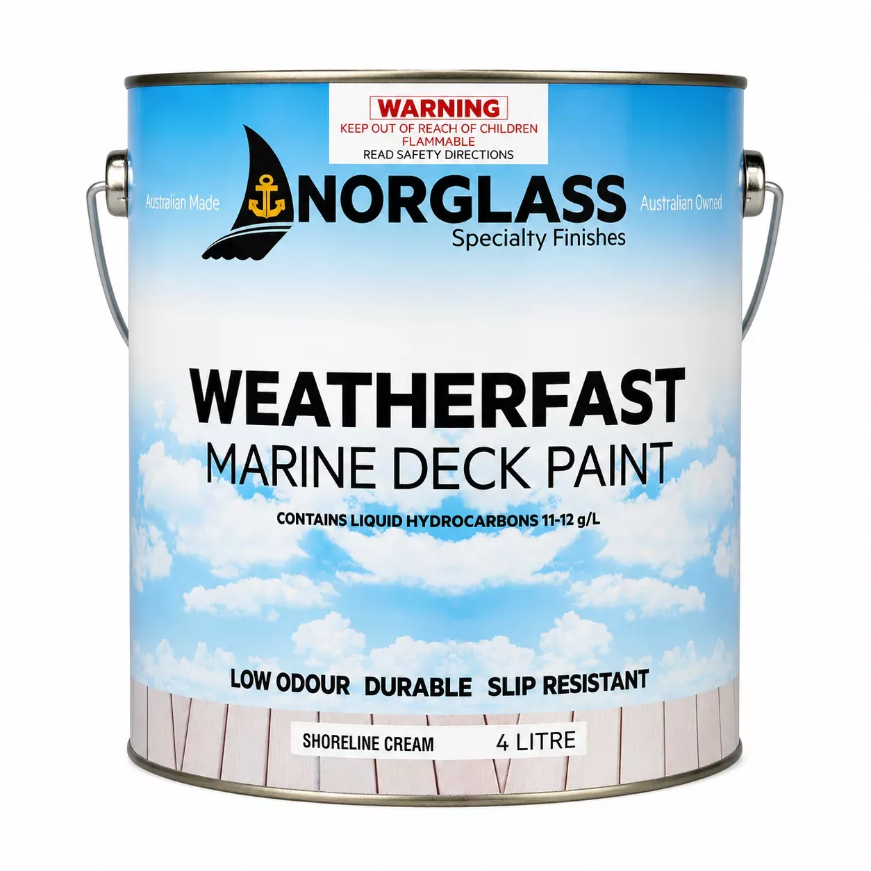 NORGLASS Weatherfast Slip Resistant Deck Paint Shoreline Cream 4L