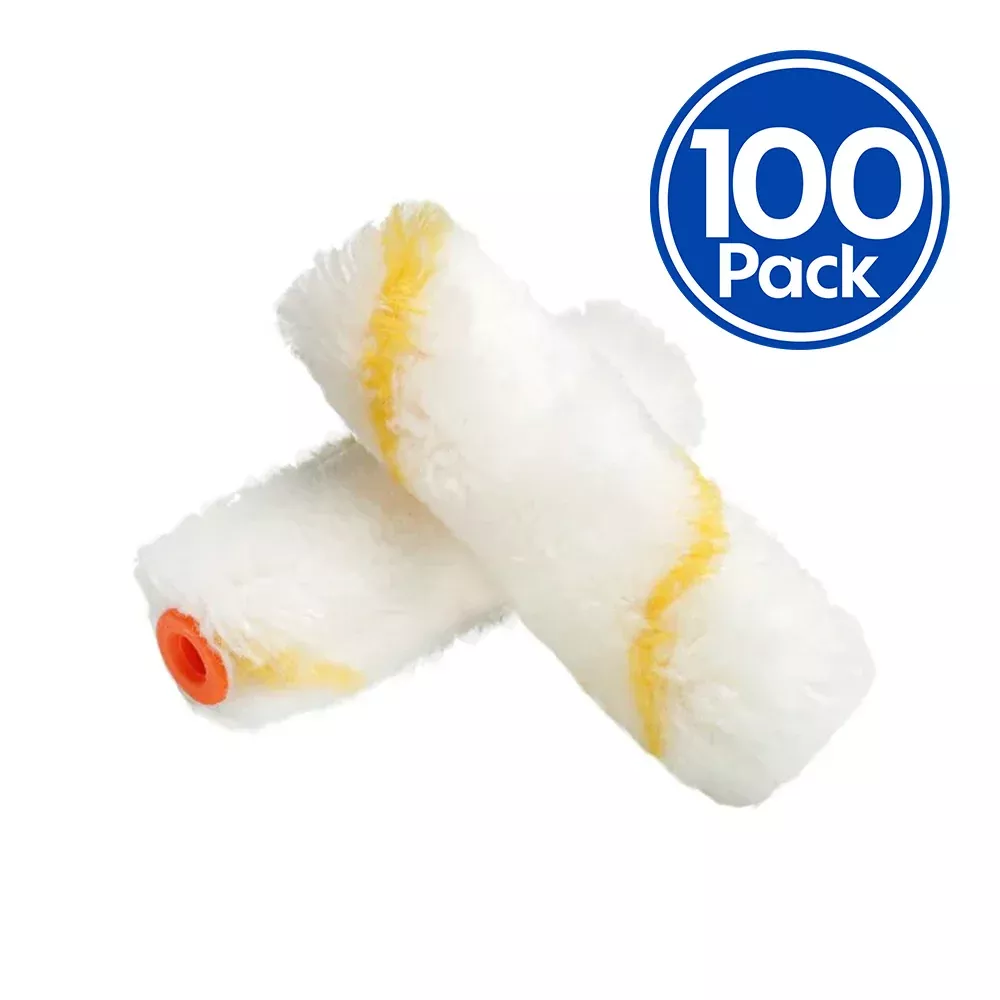 OLDFIELDS Mini Fabric Roller Cover 100mm x 100 Pack For Oil Waterbased Paint