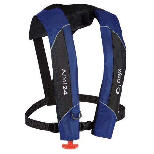 Onyx A/M-24 Auto Inflate Automatic/Manual Inflatable PFD Life Vest Jacket BLUE