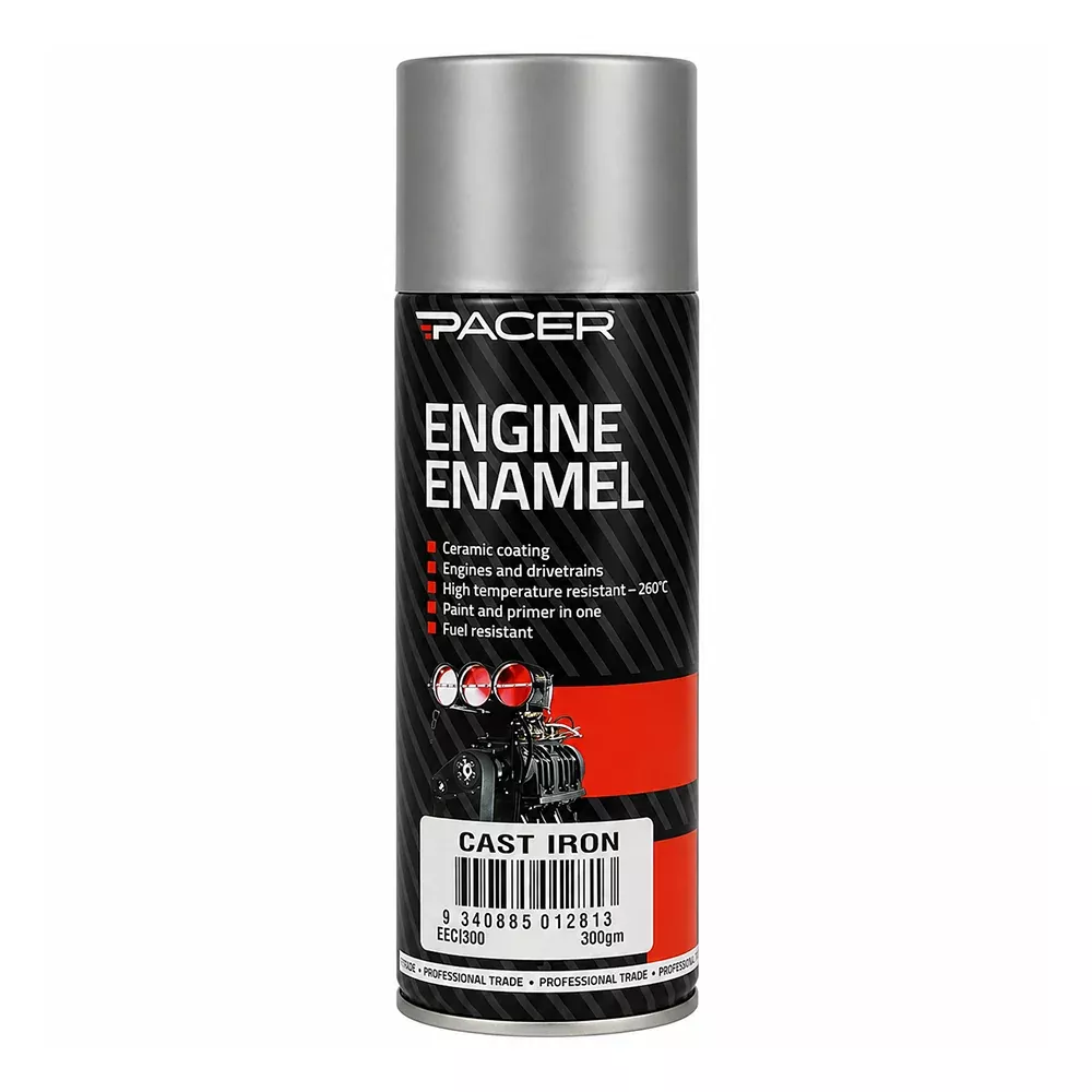 PACER Engine Enamel Cast Iron 300gm Aerosol High Temperature Spray Paint