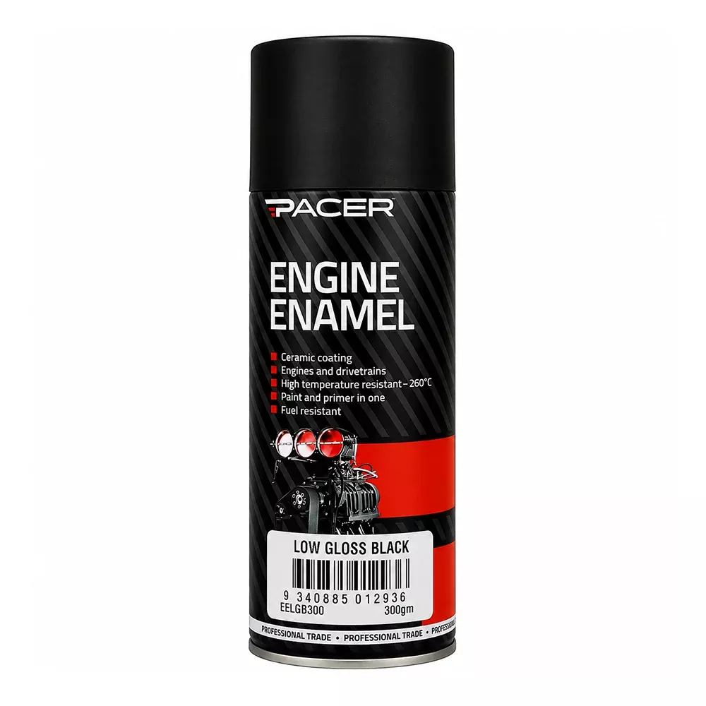 PACER Engine Enamel Low Gloss Black 300g Aerosol