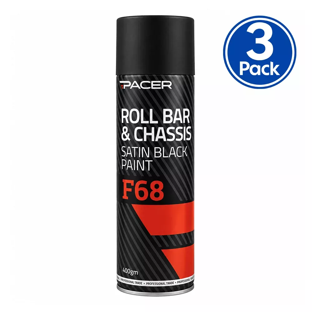 PACER Roll Bar & Chassis Satin Black 400gm Protective Coating Spray x3
