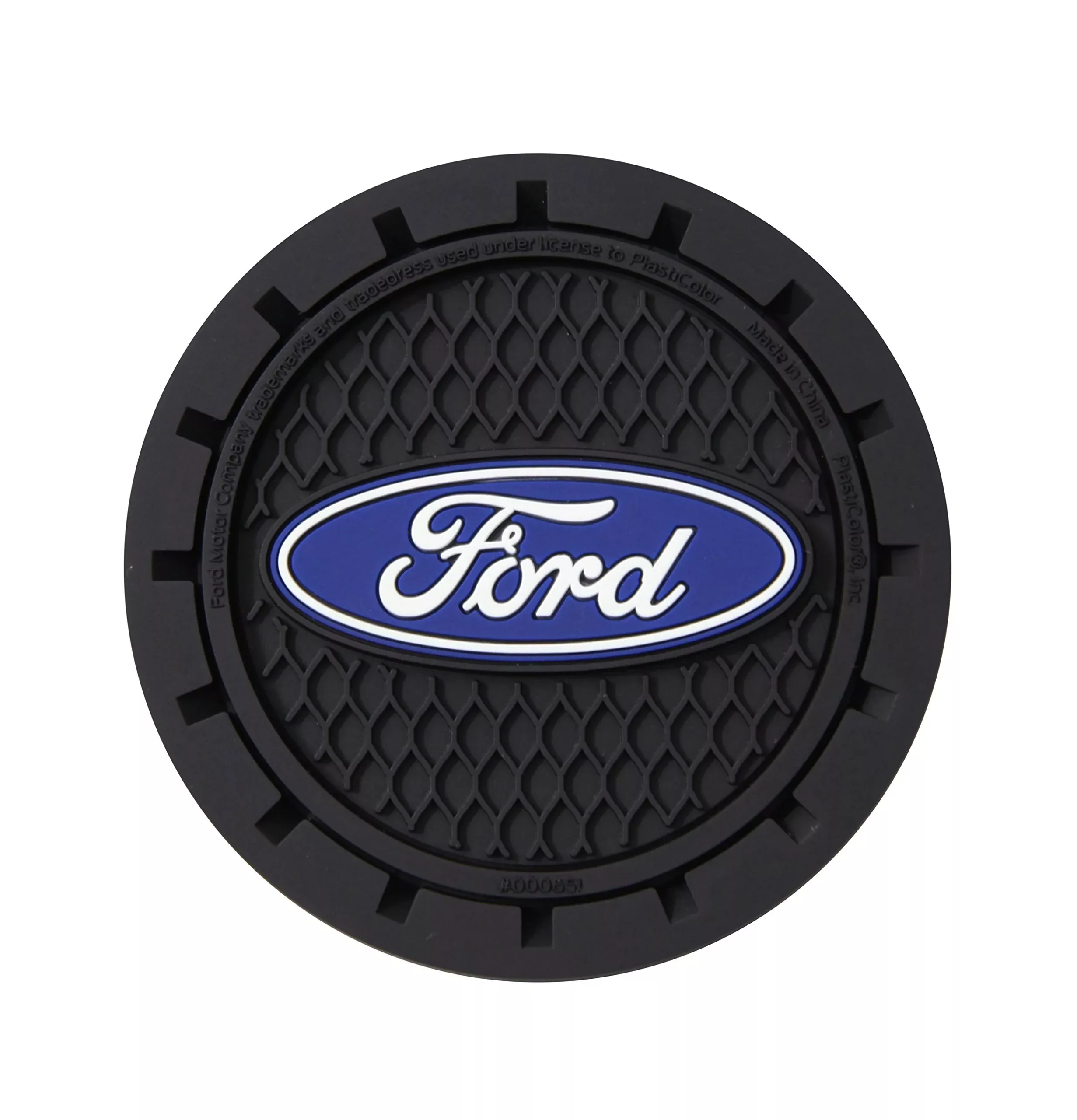 Plasticolor Ford Oval Cup Holder Coasters 2-Pack, Blue, Model 000651R01, Durable Polyvinyl Chloride