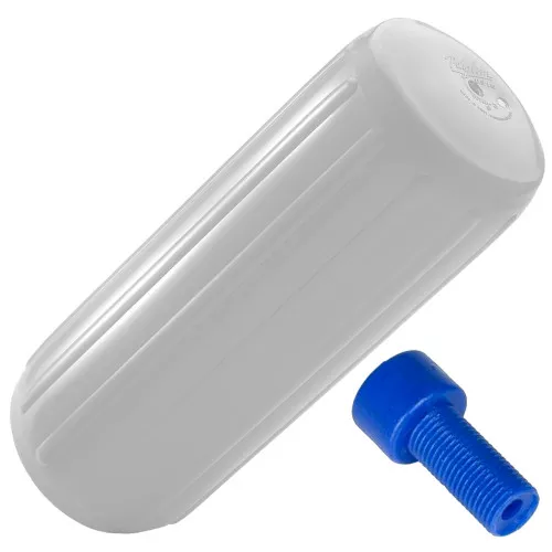 Polyform -4 12 x 34 - White w/Air Adapter Protective Bumper, hole-through-middle