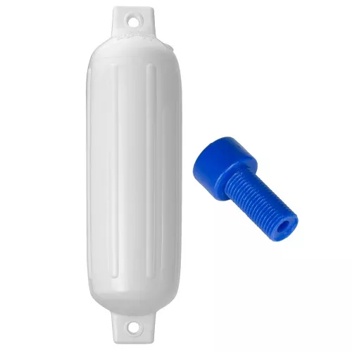 Polyform G-3 Twin Eye Fender 5.5 x 20 - White w/Air Adapter Air-Ready, Shield