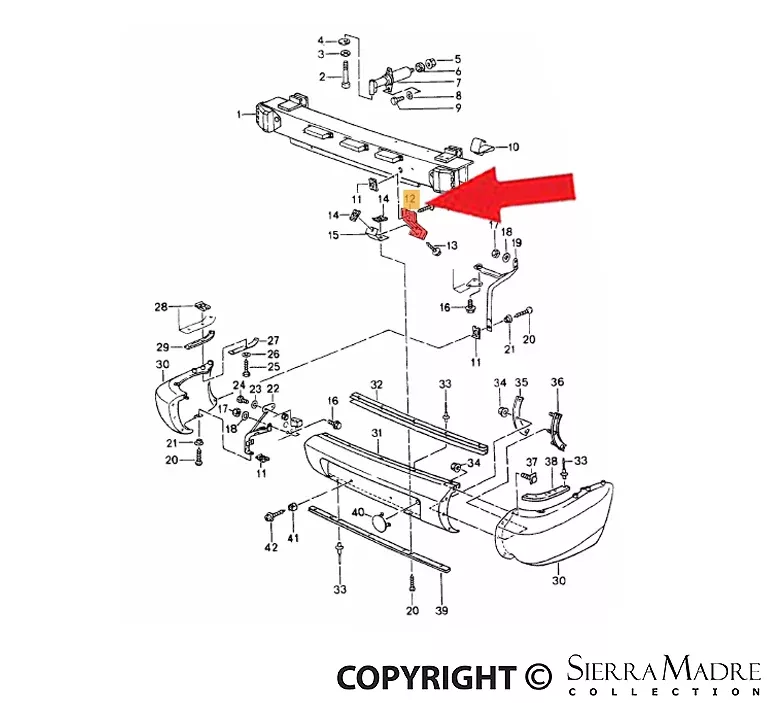 Porsche Bumper Bracket - 964 89-94964-505-279-02