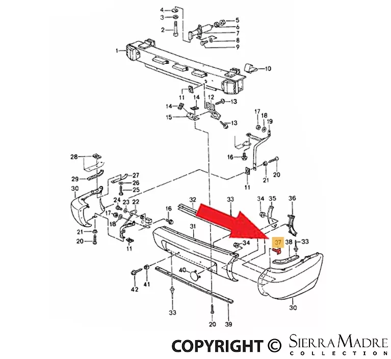 Porsche Bumper Mount – 964 89-94964-505-625-01