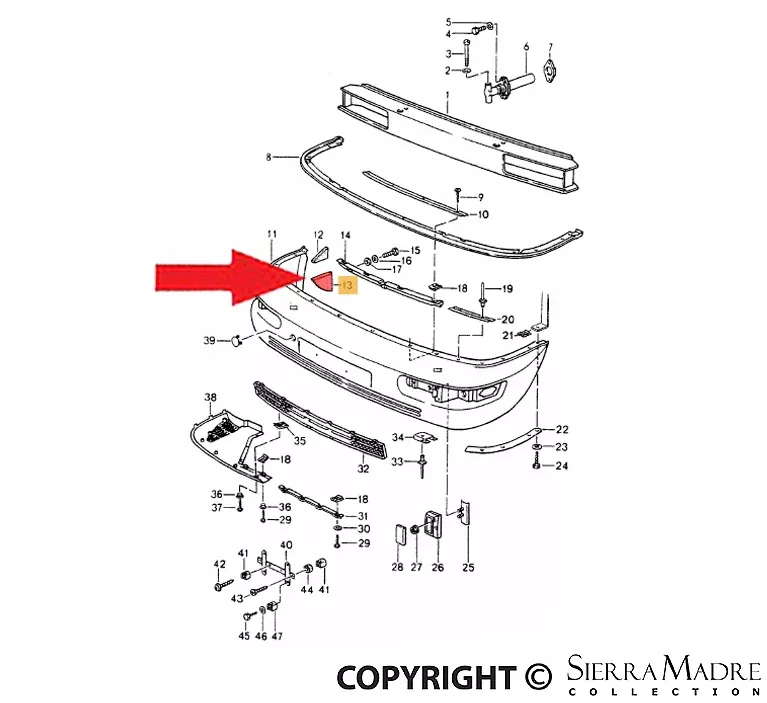Porsche Bumper Seal Rail – Lower – 964 89-94964-575-337-00
