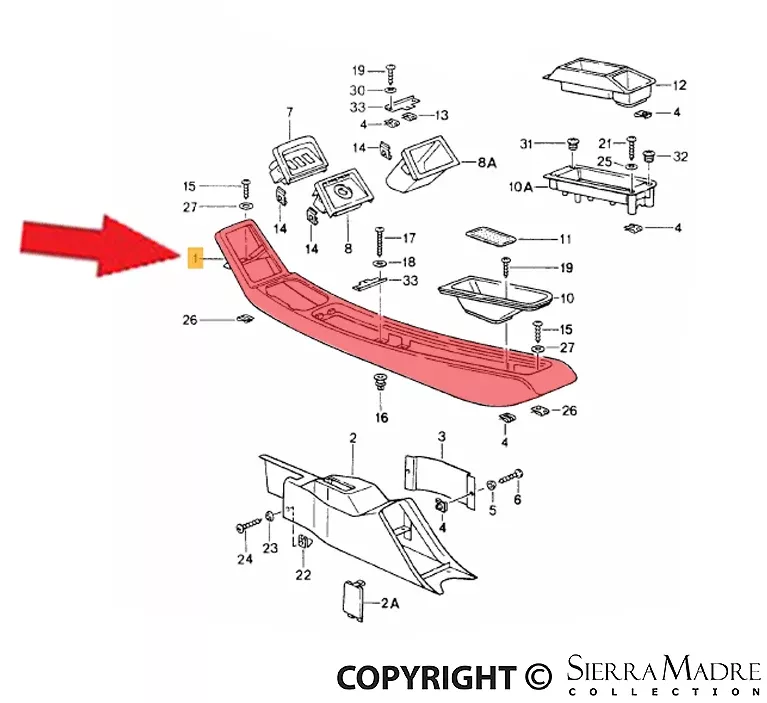 Porsche Center Console – 964 89-94964-552-017-00