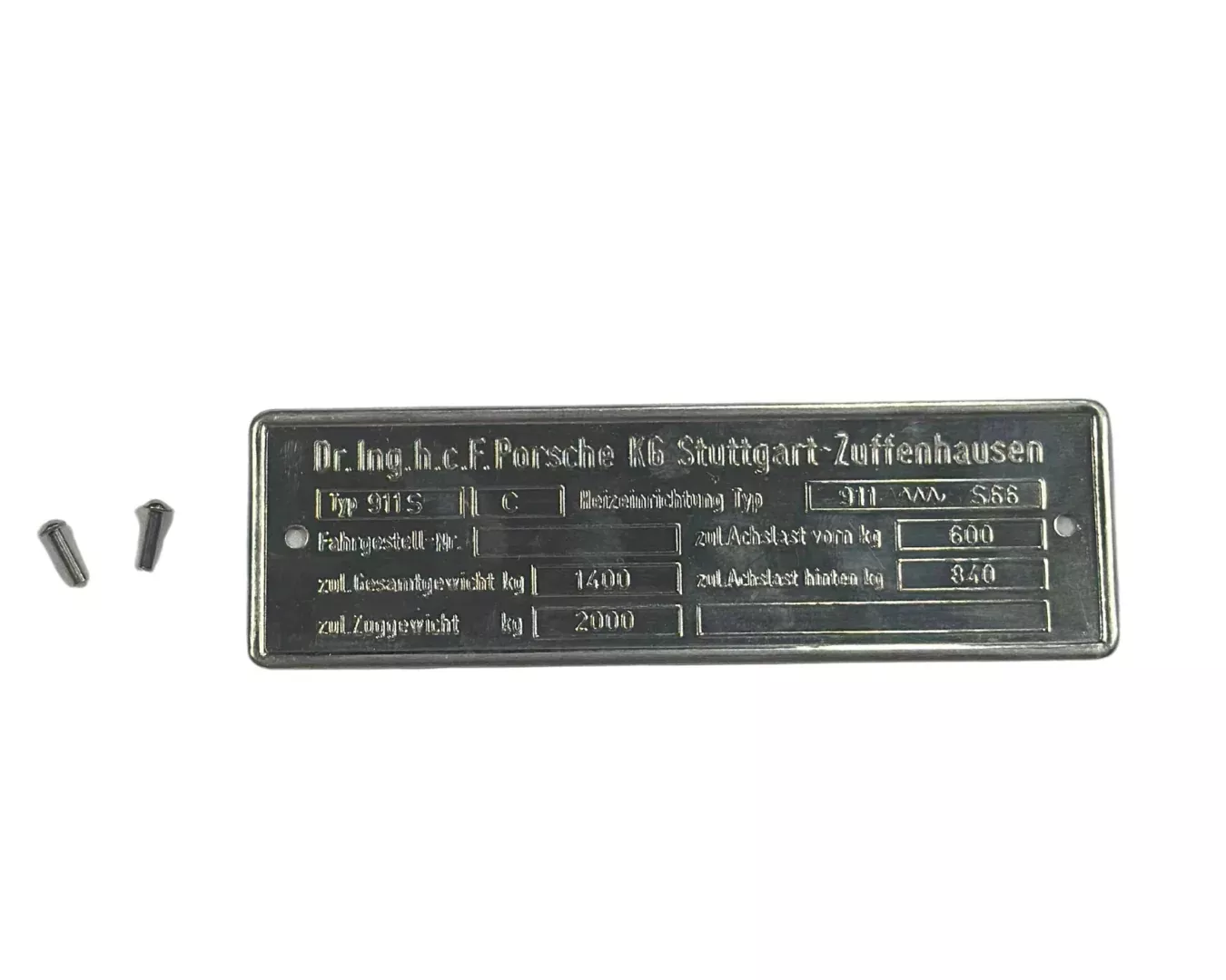 Porsche Chassis ID Plate – 911S 2.2911-701-101-01