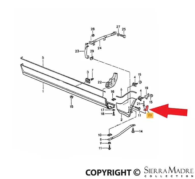 Porsche Clamping Trim Bracket - C2/C4 89-94