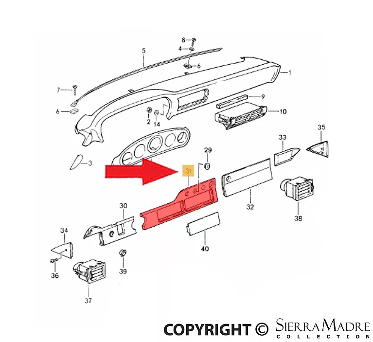 Porsche Dash Panel – 964 89-94964-552-479-00-7AE