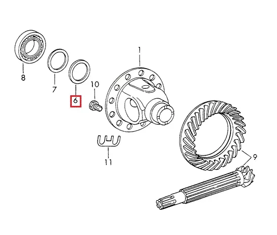 Porsche Differential Spacer - 3.6mm - 914 70-76915-332-265-12