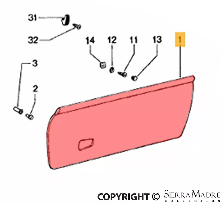 Porsche Door Panel – Left – 914 72-76914-555-017-11