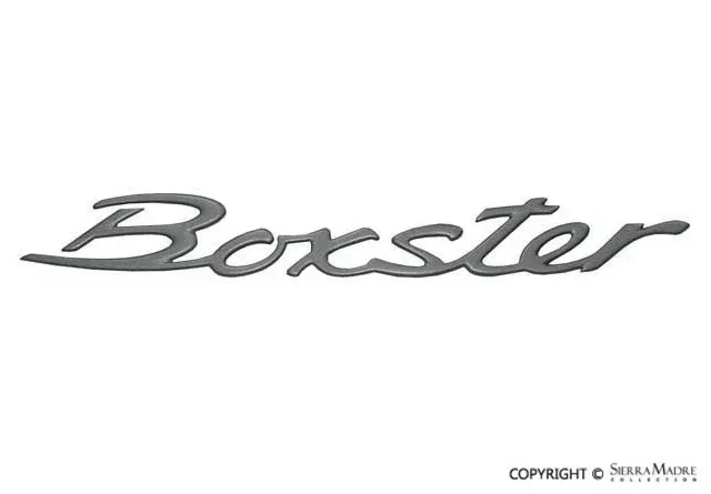 Porsche Emblem ''Boxster'' - Titanium - for Trunk Lid - Boxster 00-04986-559-237-01-9A4