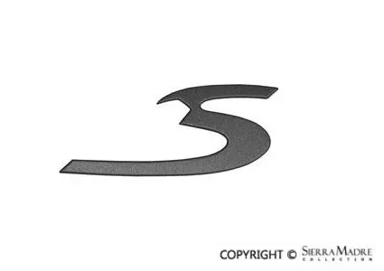 Porsche Emblem ''S'' - Grey - for Decklid - 911 02-05996-559-243-00-D04
