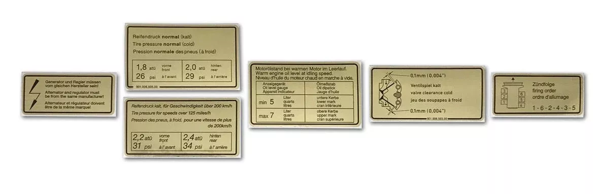 Porsche Engine Bay Decal Set – 911 65-72SMC-006-502-SET