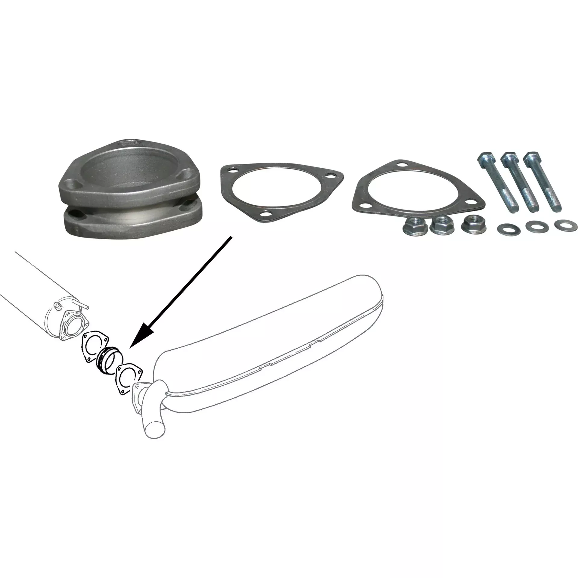 Porsche Exhaust Adaptor Kit – 911 73-891620650200