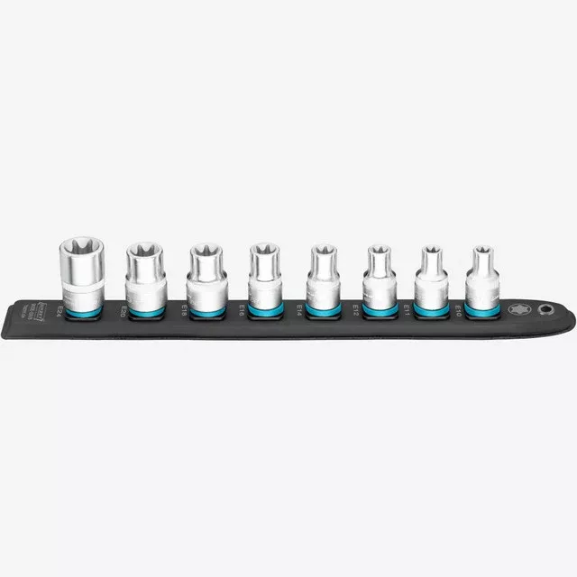 Porsche Hazet HZ900E-SR/8 SmartRail 1/2 in External Torx Socket SetHZ900E-SR/8