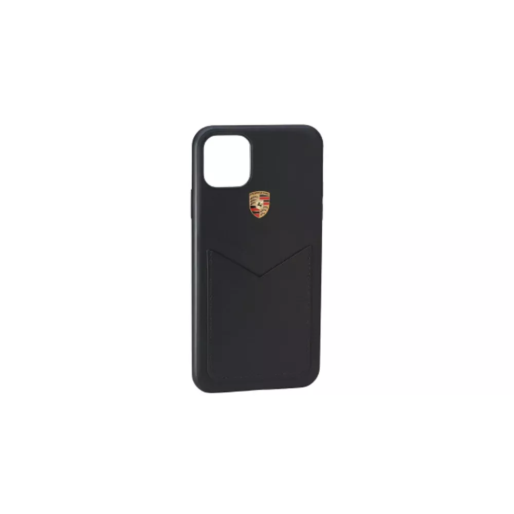 Porsche Leather Iphone 11 Pro Max Case with Porsche Emblem BlackWAP0300060L002