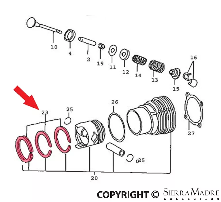 Porsche Piston Ring Set - 911/914 65-76901-103-901-02