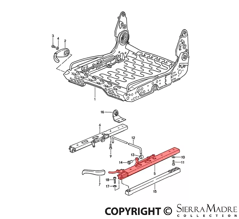 Porsche Seat Rail - Right - 911/924928-521-490-10