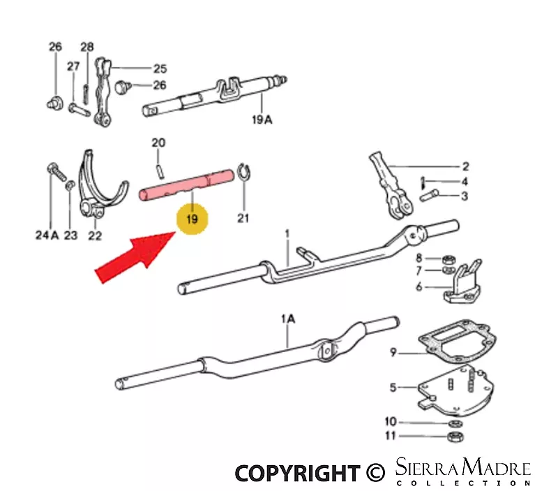Porsche Selector Shaft Reverse Gear – 911 70-83915-303-105-09