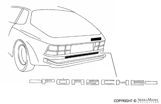 Porsche Sticker – Black – 924/944 80-91477-853-635-B