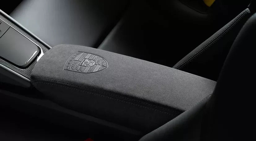 Porsche Storage Box Lid in Alcantara with Porsche Crest – 9P1857151C2W09P1857151C-2W0