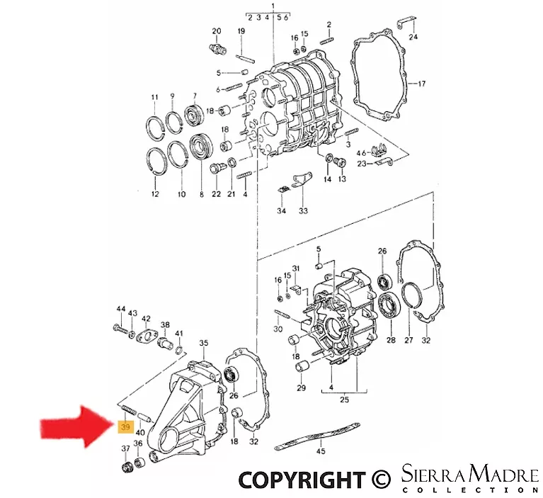 Porsche Transmission Pressure Spring - 964/993 89-98950-303-235-01