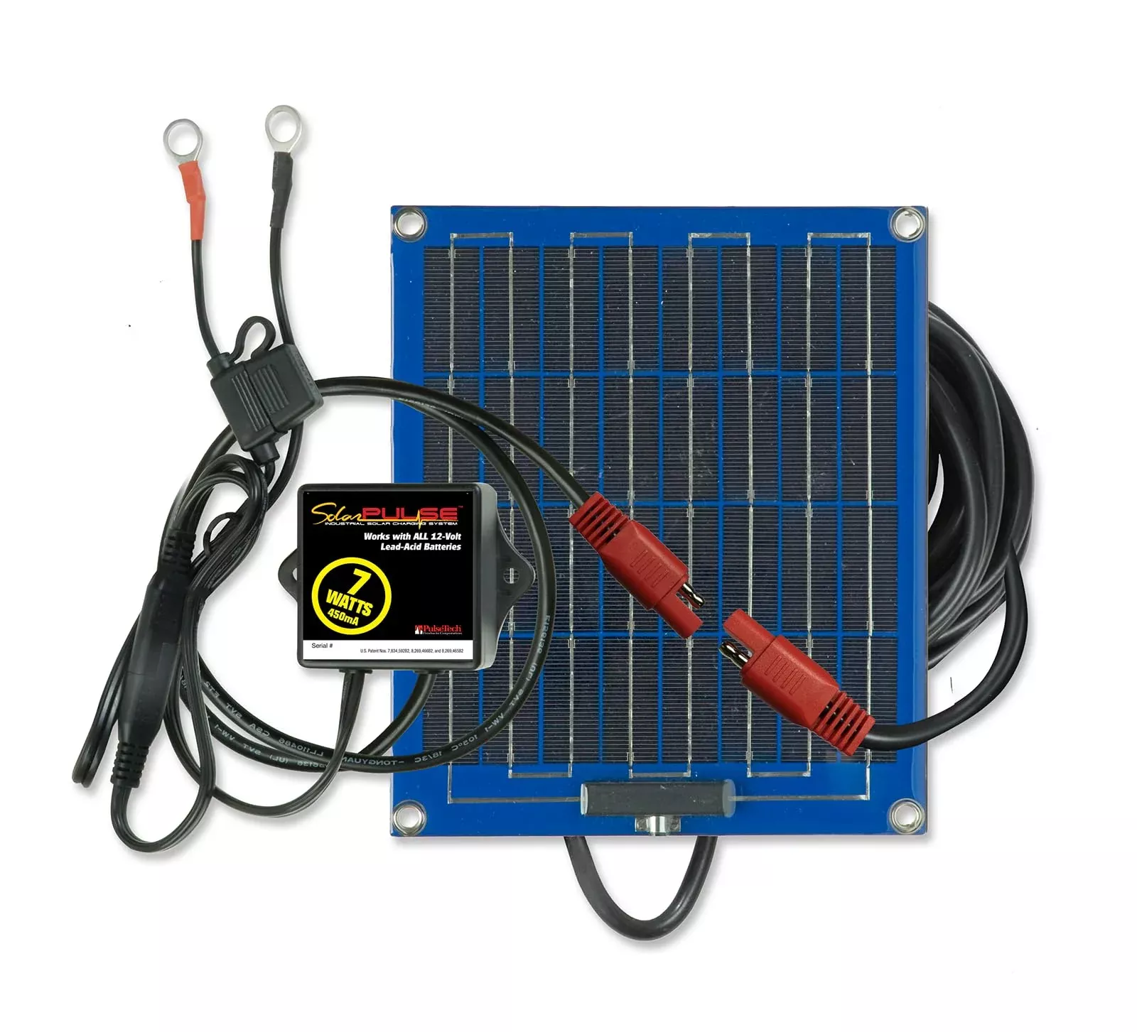 PulseTech SolarPulse SP-7 7 Watt Solar Battery Charger Maintainer, Blue, Plastic