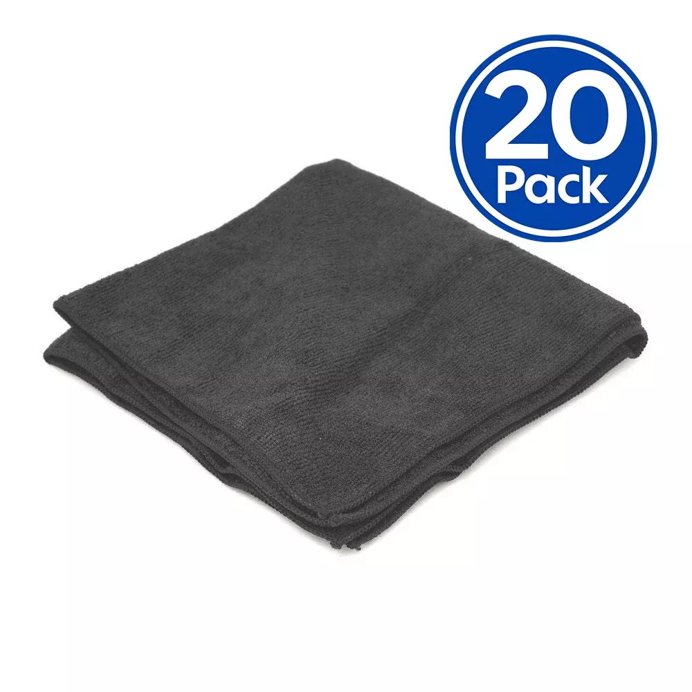 PUREWAX Grey Microfibre Cloth 400mm x 400mm x 20 Pack Edgeless Towel