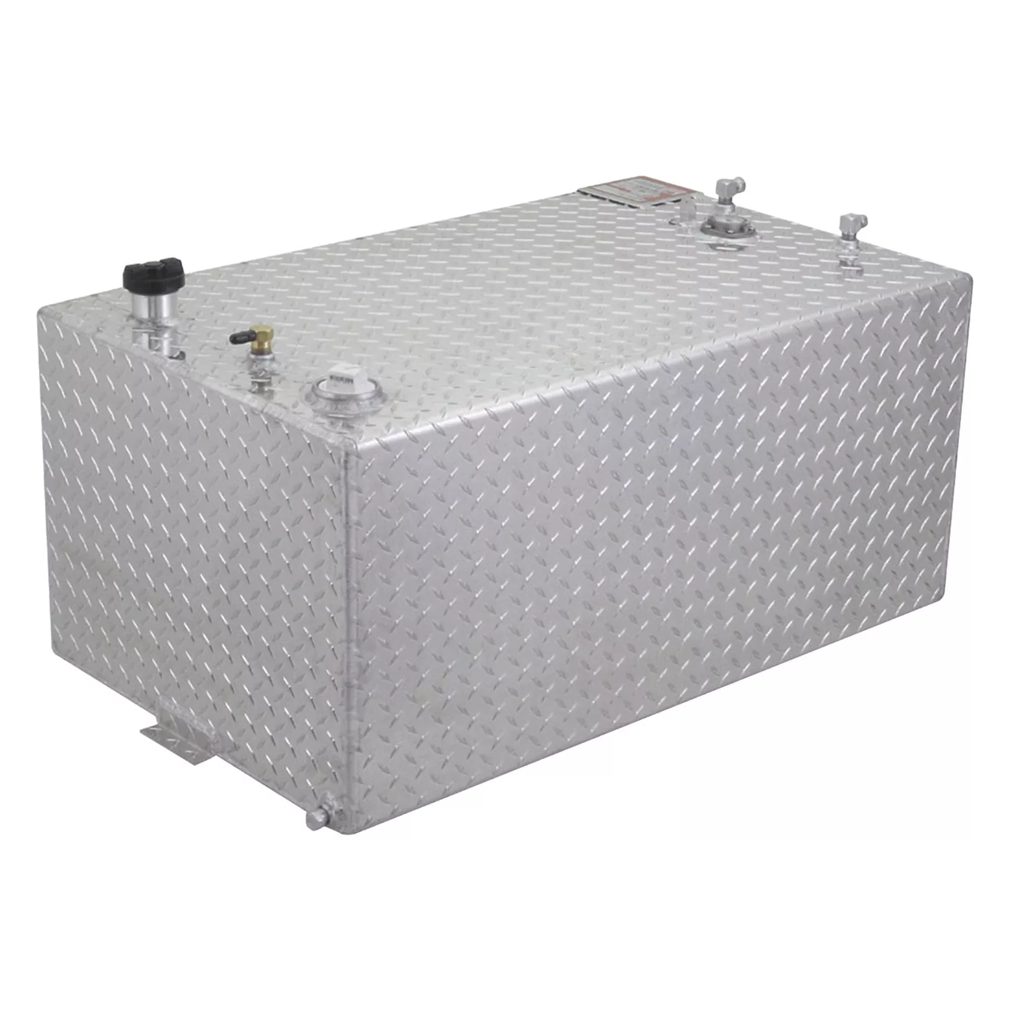 RDS MFG INC Rectangular 55 Gallon Metal Auxiliary Transfer Fuel Tank – Silver, Model 71110