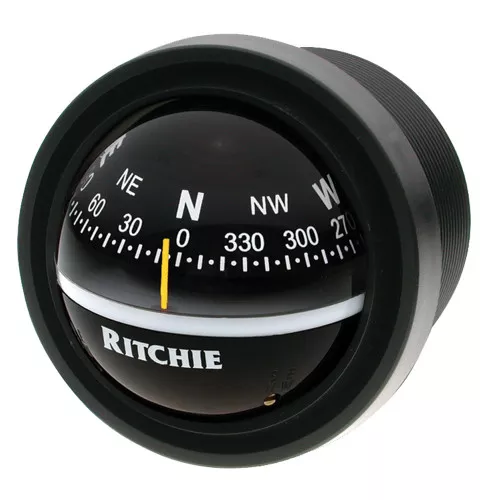 Ritchie V57 Explorer Marine Boat Dash Mount Compass Black 12V Lighted 2-3/4"Dial