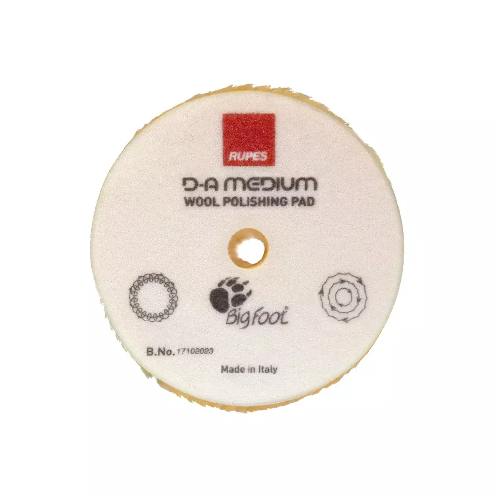 RUPES DA Medium Wool Polishing Pads 80mm 3″ Hook & Loop 9.NW80M