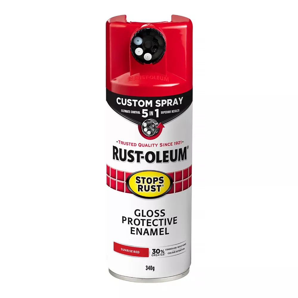 RUST-OLEUM Stops Rust Custom Spray Paint 5 in 1 Protective Enamel 340g Gloss Sunrise Red