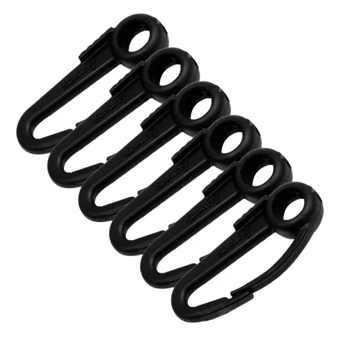 Scotty Nylon Snap Hook Black 6-Pack, Quick Snap Hook Clips, Nylon Hooks